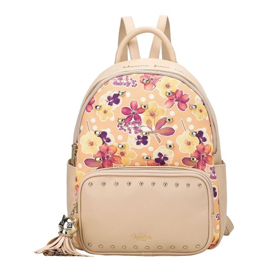 Autumn Floral Studded Backpack-Nude