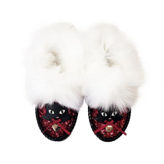 Chaussons avec paillettes Vendula X Sheepers Lucky Cat
