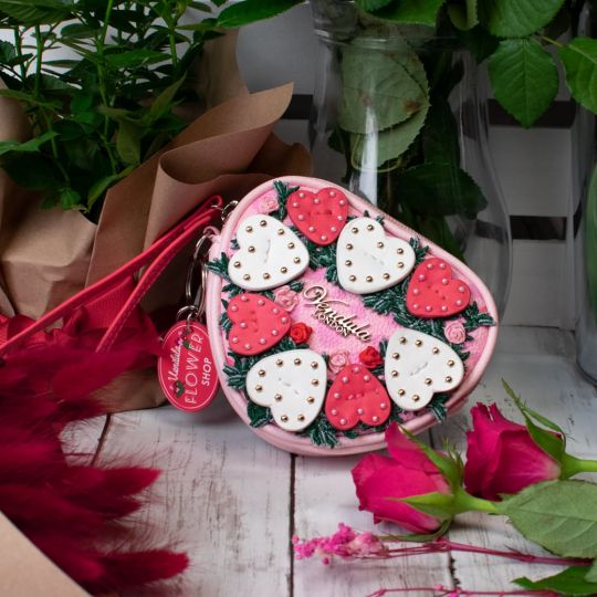 Portamonete a forma di Cuore The Flower Shop - Pink Edition