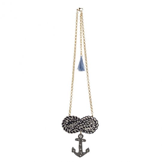 English Coast Scrapbook Knotted Anchor Necklace