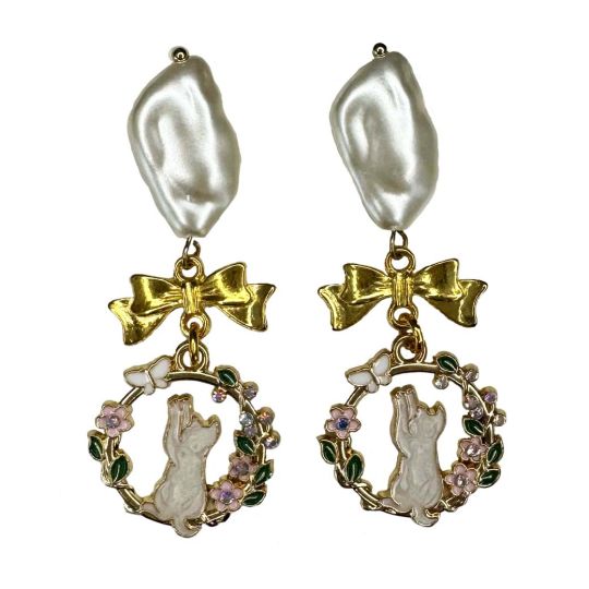 Pendientes ''Cat and Bow''