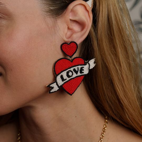 Boucles d'Oreilles ''Coeurs d'Amour'' Vendula Tattoo Studio