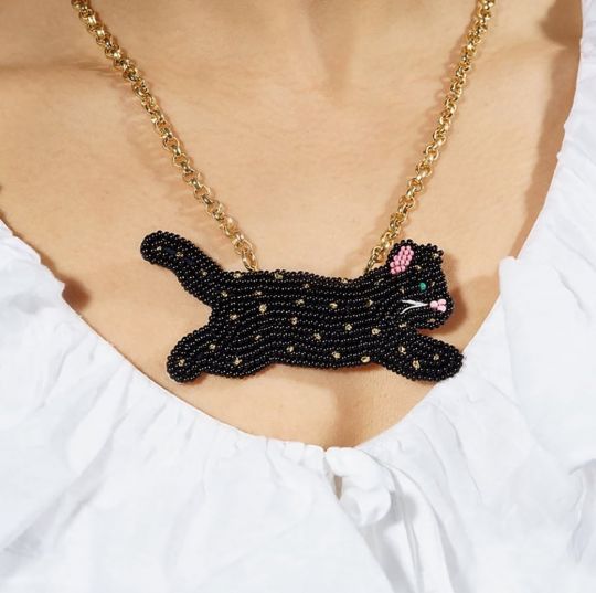 Lucky Paws Black Cat Necklace