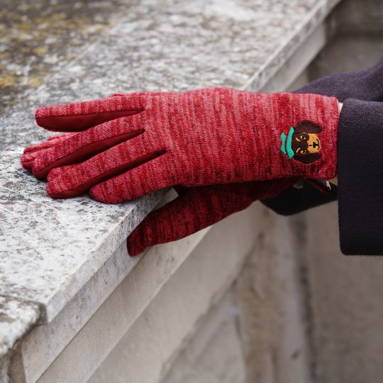 Vendula Mulled Wine Gewebte Handschuhe in Zwei-Ton-Färbung