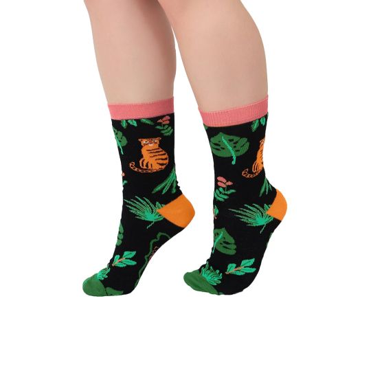 Gewebte grüne Vendula Jungle-Socken