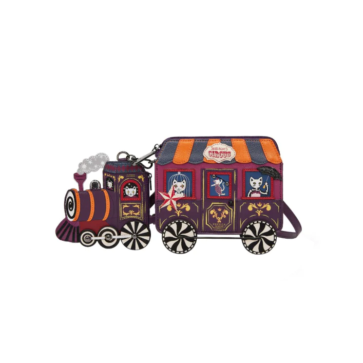 Skelecat's Travelling Ghost Circus Train Charm Bag