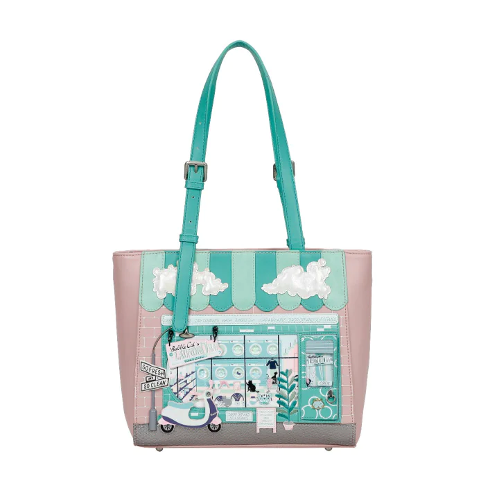Bubble Cats Laundromat Shopper Bag