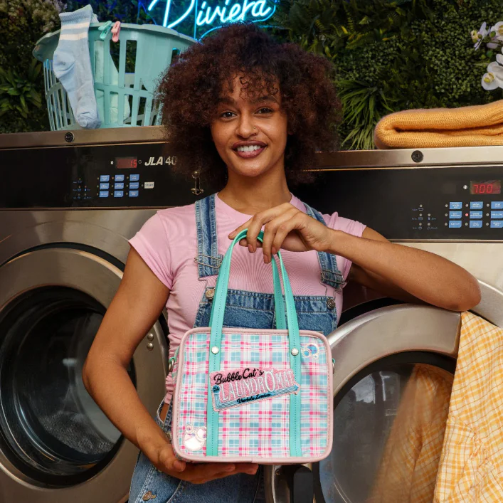 Pequeño Bolso Tote ''Laundry'' Bubble Cats Laundromat