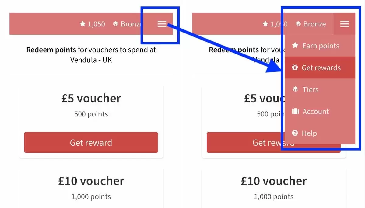 Loyalty Mobile Menu