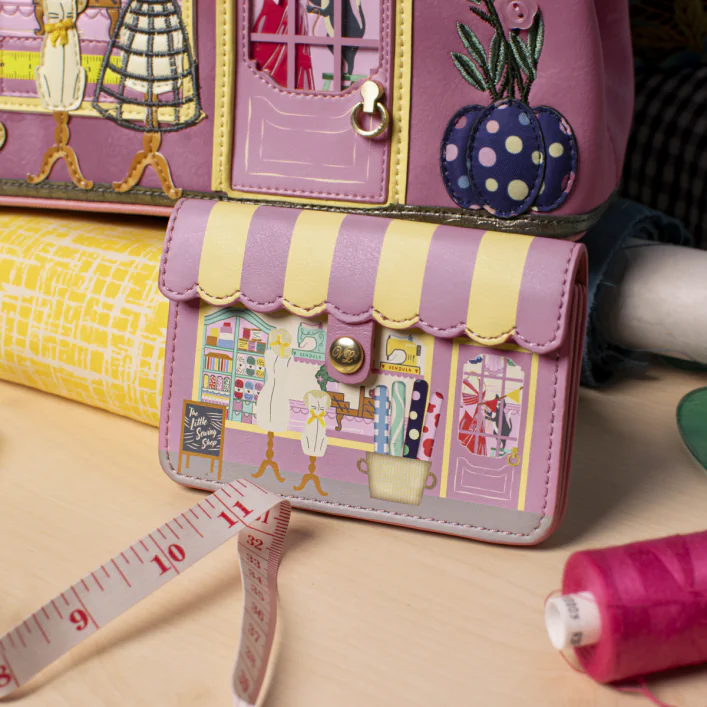 Sewing Shop - Raspberry Edition Accordian Card Wallet