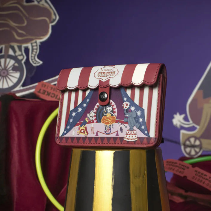 Skelecat's Travelling Ghost Circus Accordion Card wallet