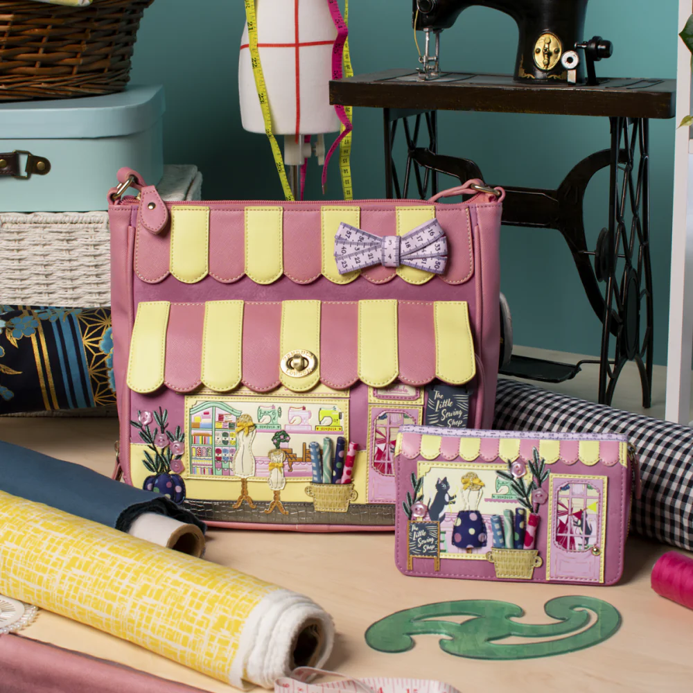 Sewing Shop - Raspberry Edition Medium Ziparound Wallet